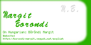 margit borondi business card
