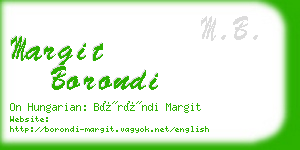 margit borondi business card